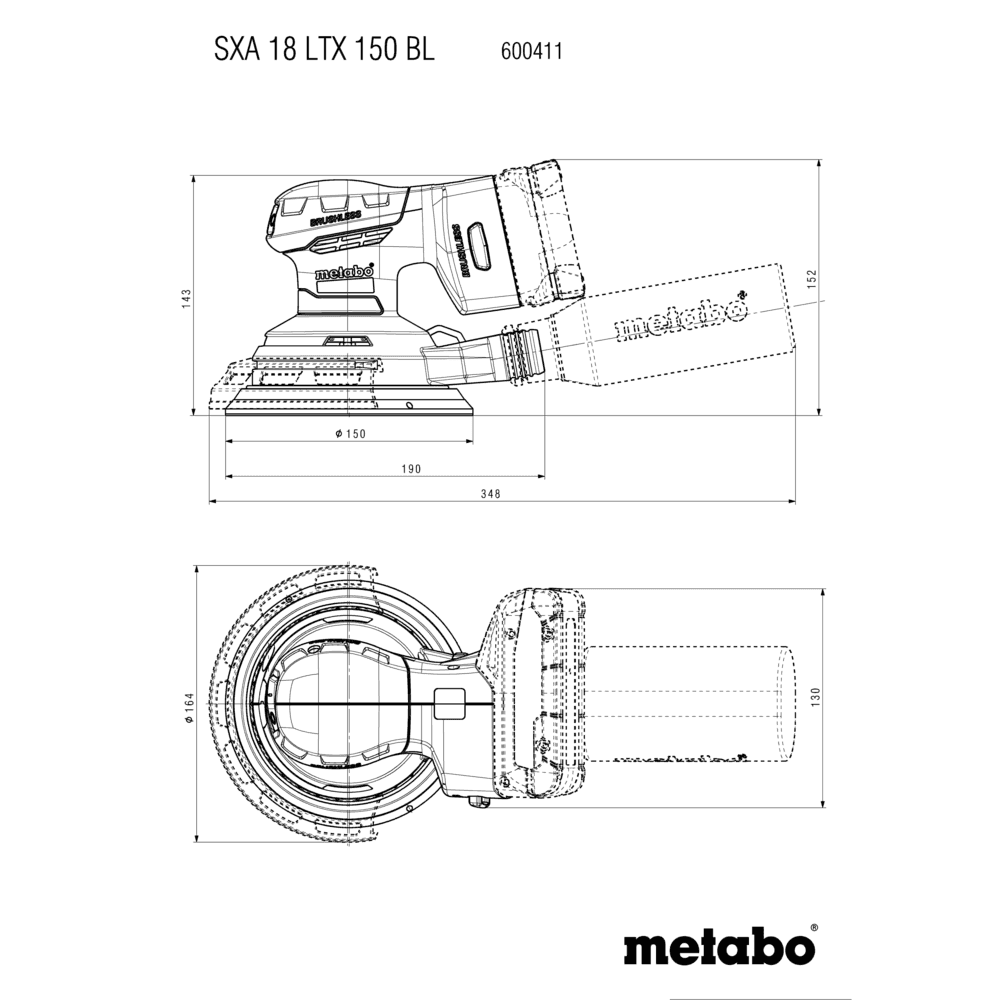 SXA 18 LTX 150 BL (600411840) Lijadora excéntrica de batería 6