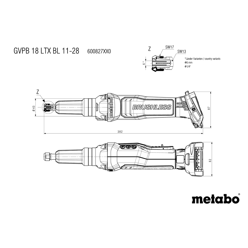 GVPB 18 LTX BL 11-28 (600827850) Szlifierka prosta bezprzewodowa 6