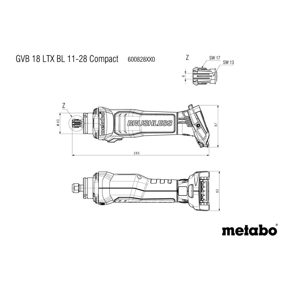 GVB 18 LTX BL 11-28 Compact (600828850) Smerigliatrice diritta a batteria 4