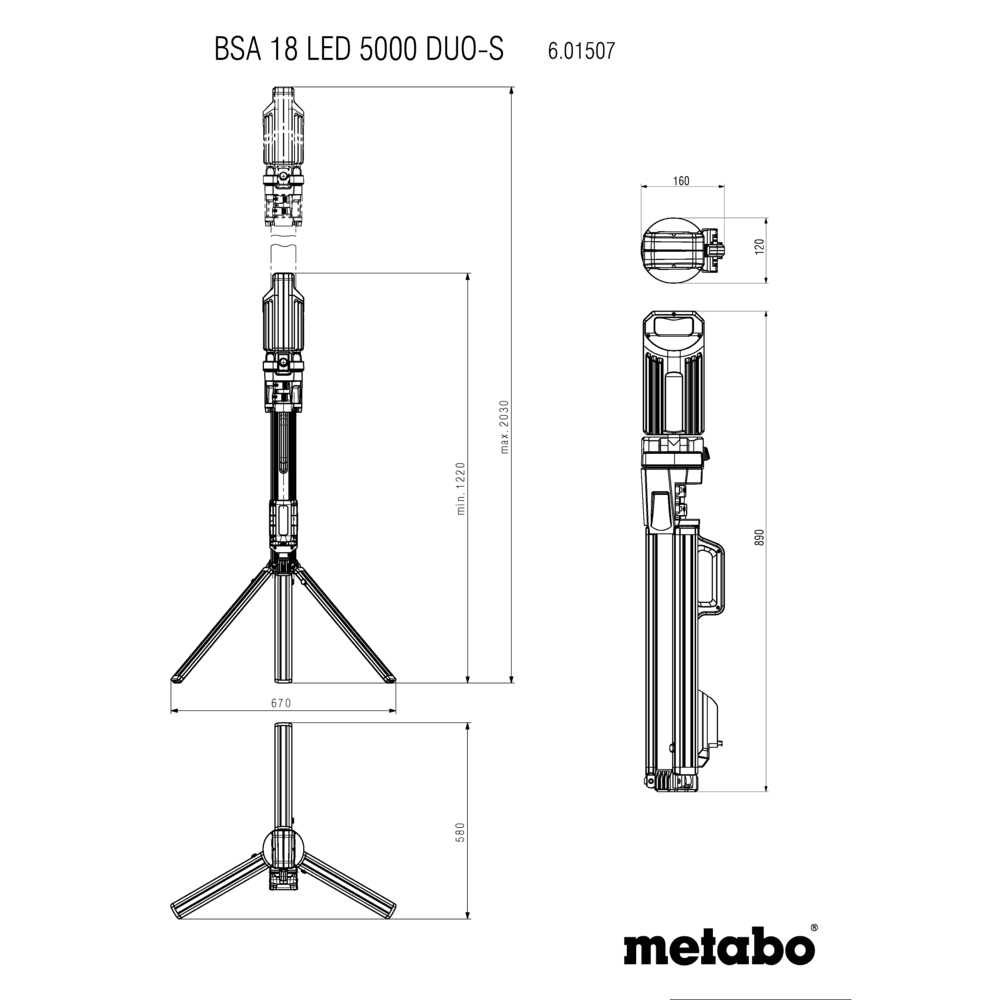 BSA 18 LED 5000 DUO-S (601507850) Projecteur de chantier sans fil 11