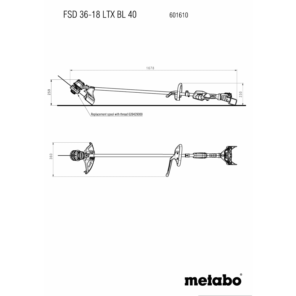 FSD 36-18 LTX BL 40 (601610850) Kosa mechaniczna akumulatorowa 9