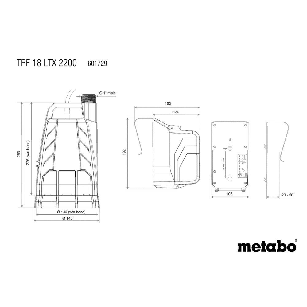 TPF 18 LTX 2200 (601729850) Accu-dompel- en regentonpomp 16
