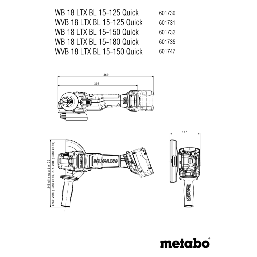 WB 18 LTX BL 15-180 Quick (601735840) Cordless angle grinder 2