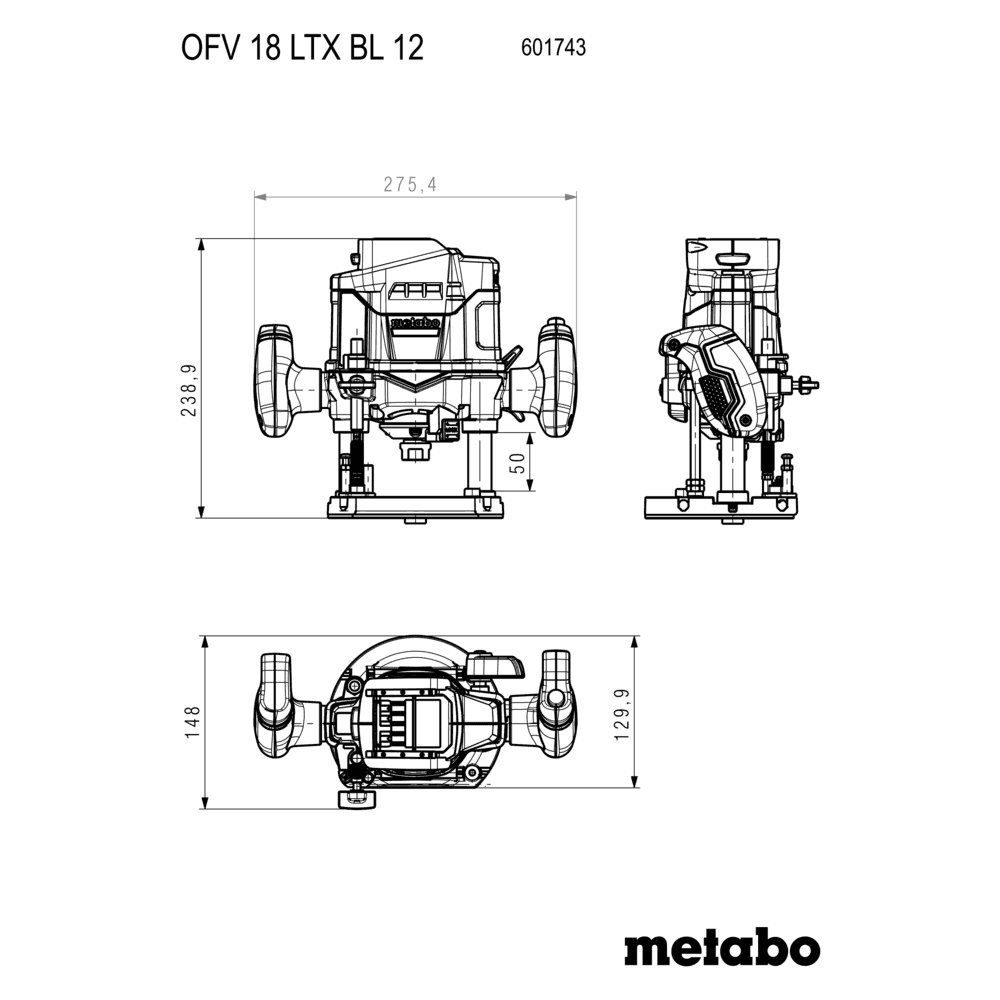 OFV 18 LTX BL 12 (601743660) Accu-bovenfrees 5