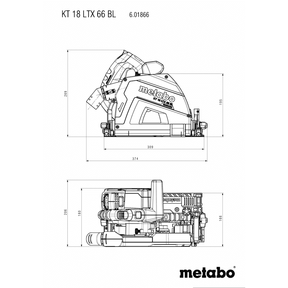 KT 18 LTX 66 BL (601866840) Sega circolare a immersione a batteria 15