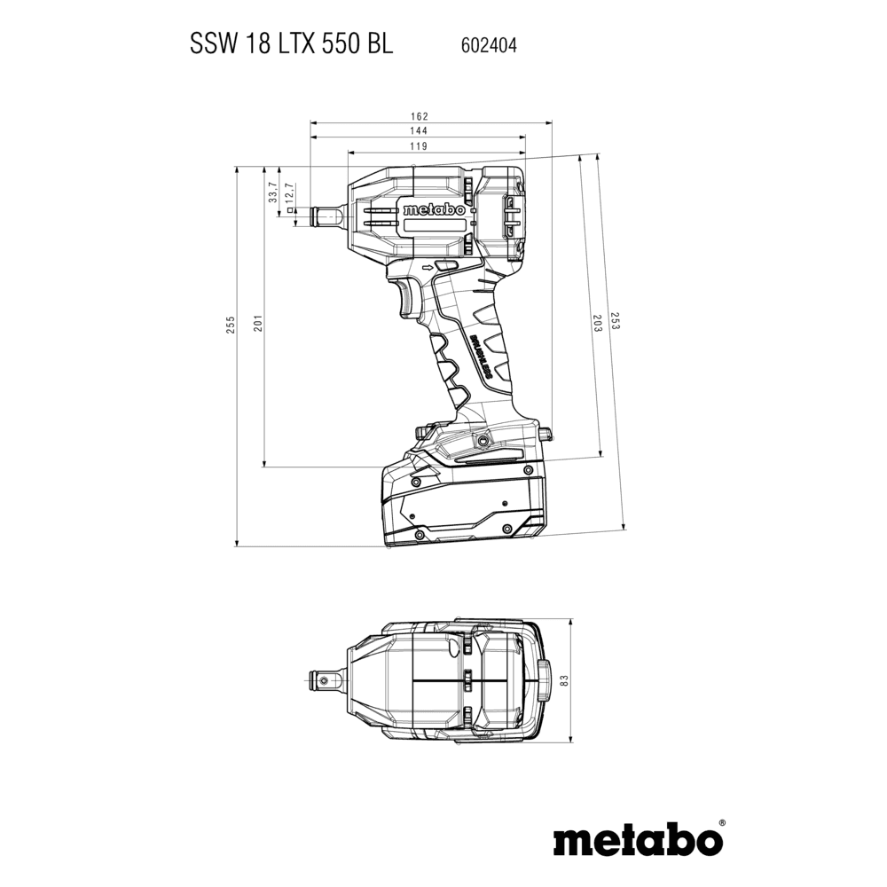 SSW 18 LTX 550 BL (602404840) Visseuse à chocs sans fil 7