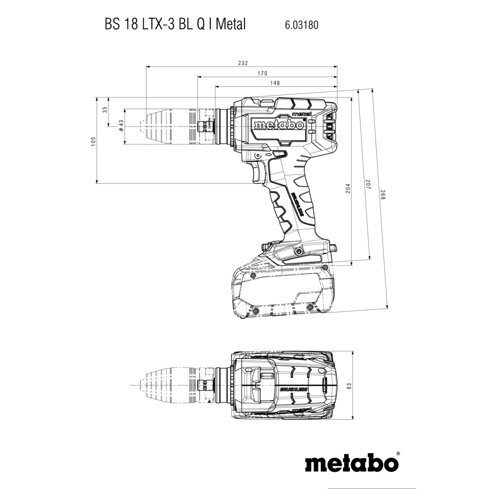 BS 18 LTX-3 BL Q I Metal (603180840) Trapano-avvitatore a batteria 13