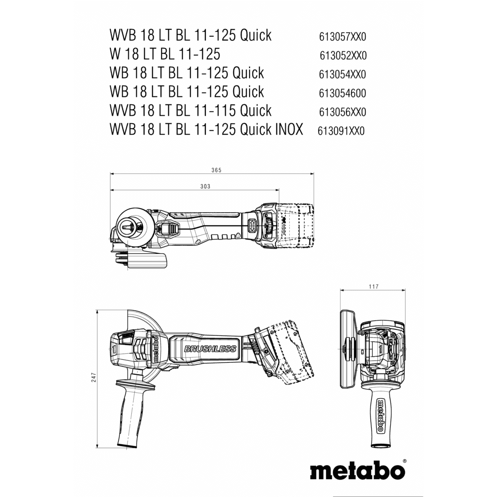 WVB 18 LT BL 11-115 Quick (613056840) Amoladora angular de batería 13