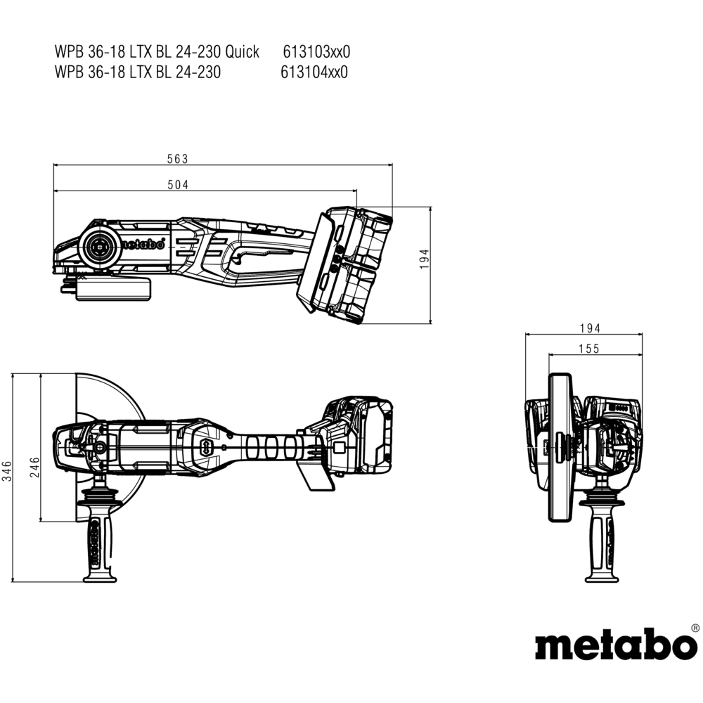 WPB 36-18 LTX BL 24-230 Quick (613103840) Accu-haakse slijper 5