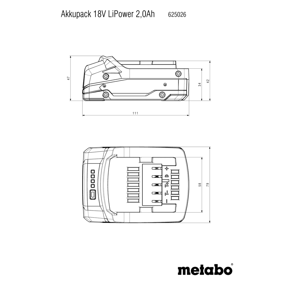 Batterie LiPOWER 18 V - 2,0 Ah (625026000) 3