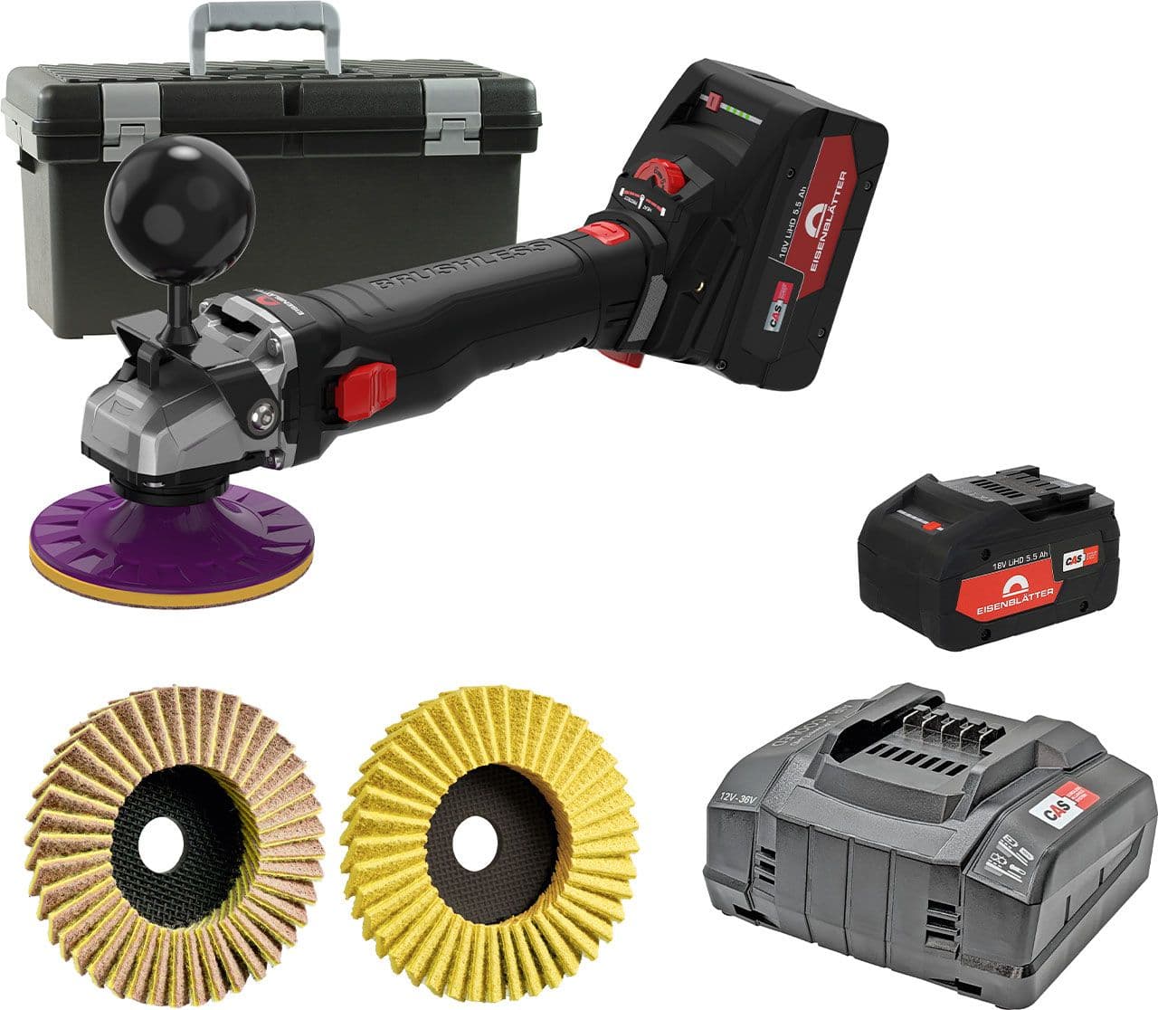VARILEX POLISHER AKKU BRUSHLESS basic set in case incl. charging station and 2 batteries 1